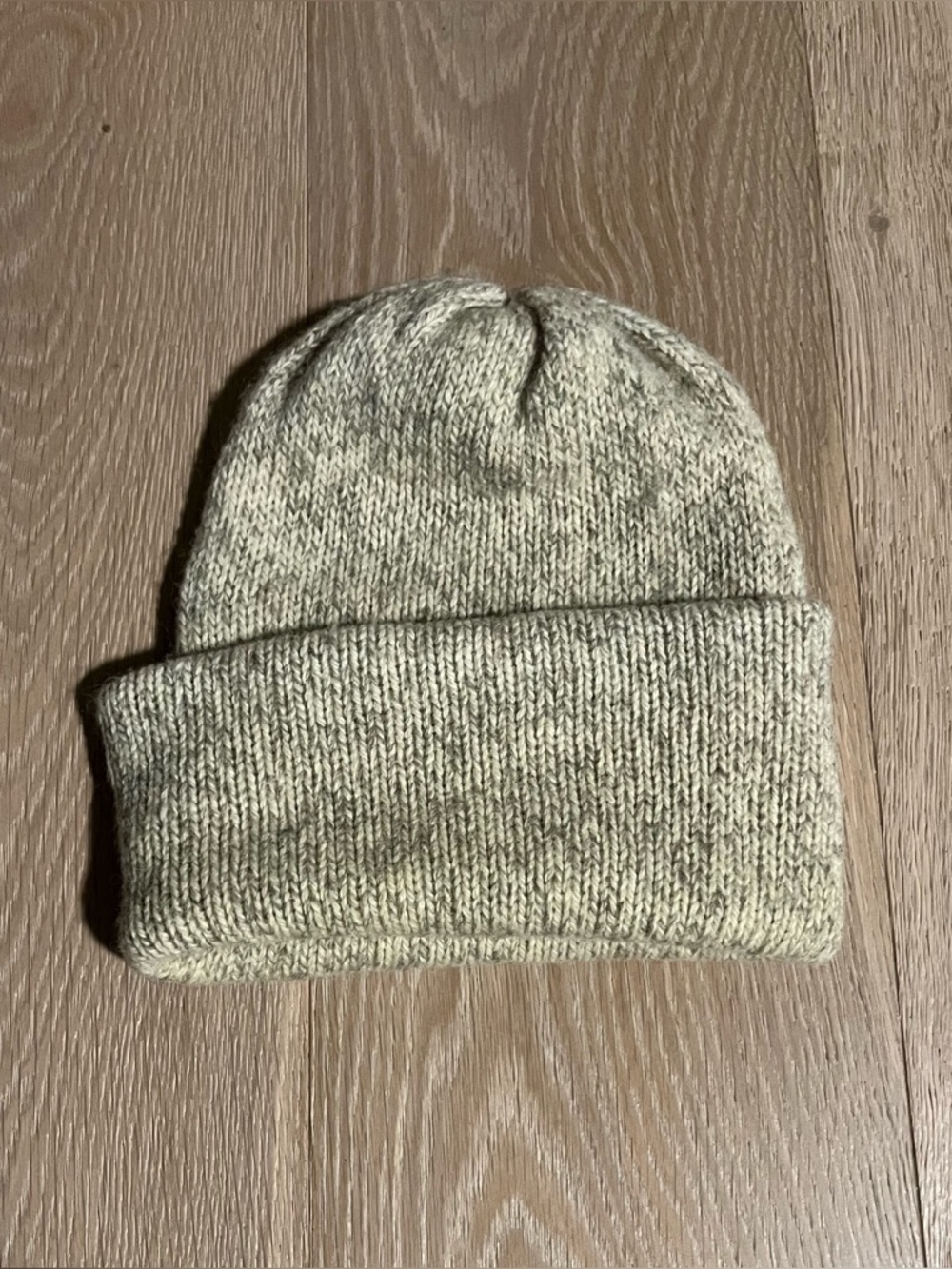 Vintage 2000s Beanie Hat Wool Knit Folded Winter Cozy